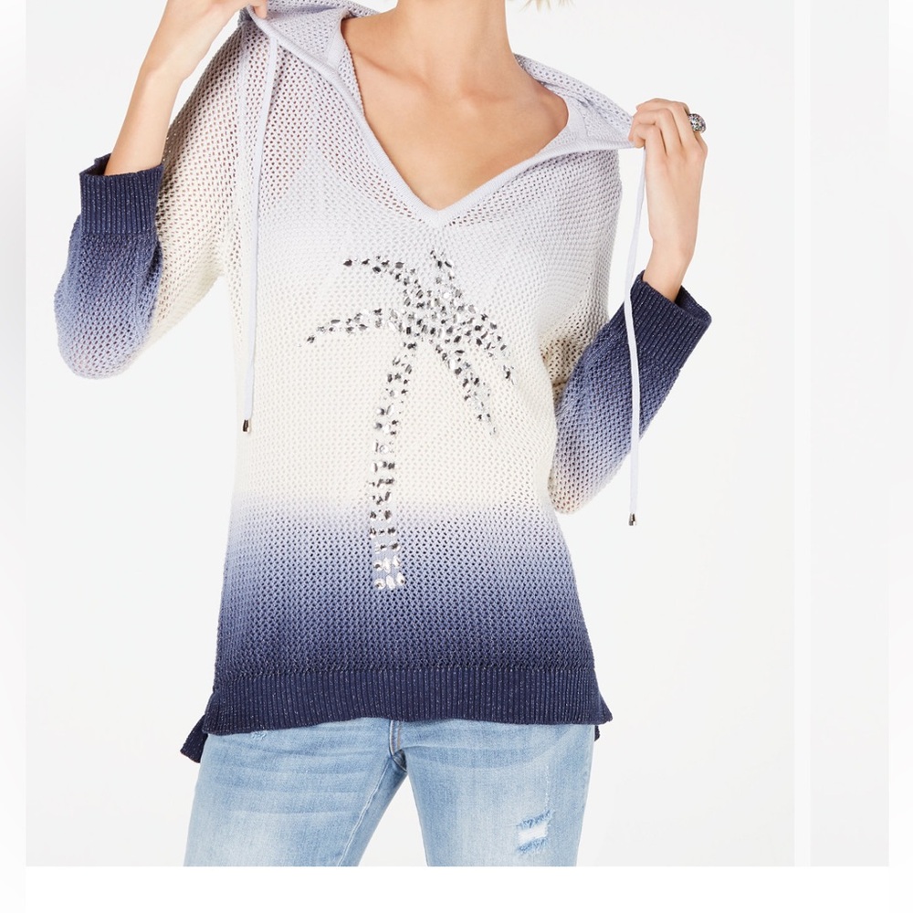 INC International Concepts Blue Ombré Knit Sweater